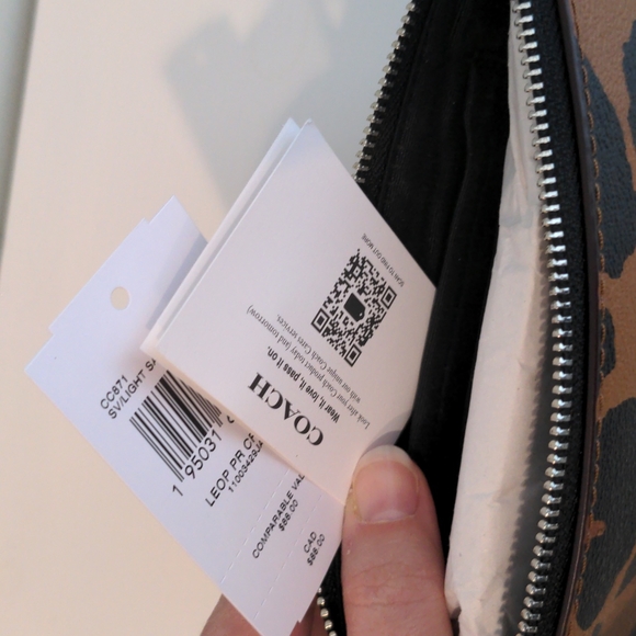 Coach Leopard Print Corner Zip Wristlet - Picture 6 of 6